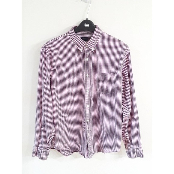 Mens J Crew Summer Button Up Cotton Picnic Plaid Spring Purple Versatile Shirt - Picture 1 of 8